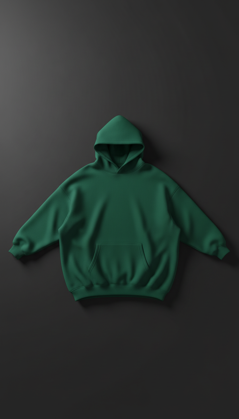 Emerald Oversized Hoodie Cotton Fleece
